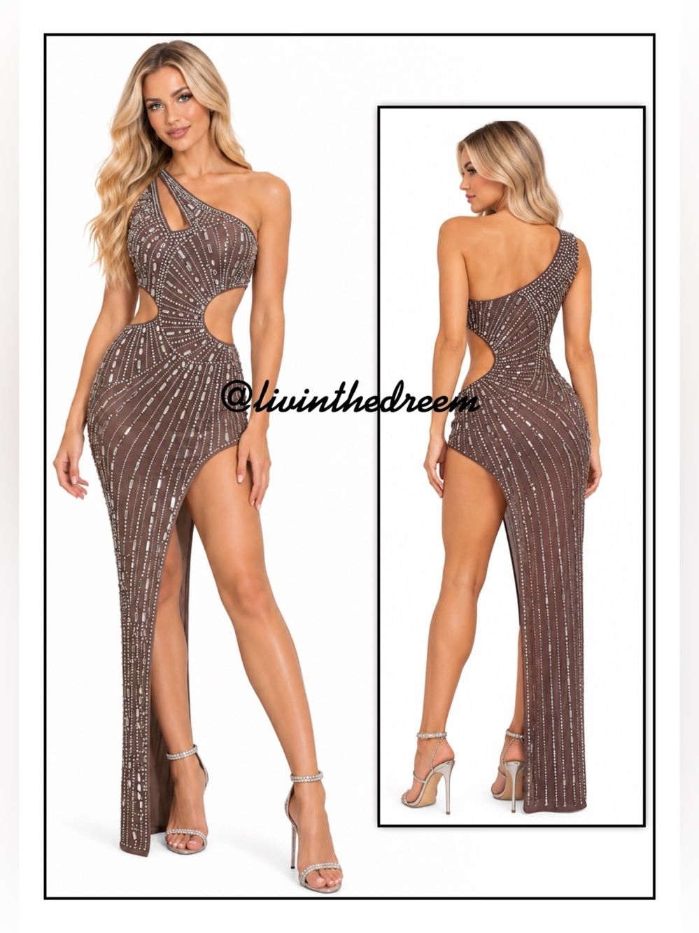 Fashion Nova "My Best Embellished Maxi Dress" SZ L